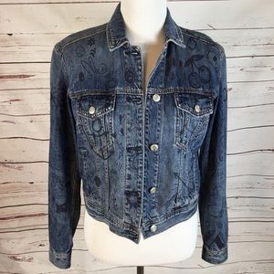 American Eagle Outfitters Graffiti Denim Jacket